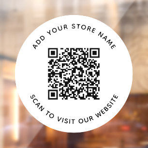 Vinilos Para Cristales Agregar nombre y código QR de su sitio web comerci