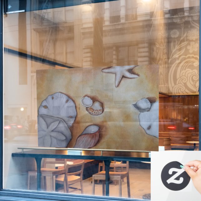 Vinilos Para Cristales Aguas marinas en la costa (Ventana de cafetería)