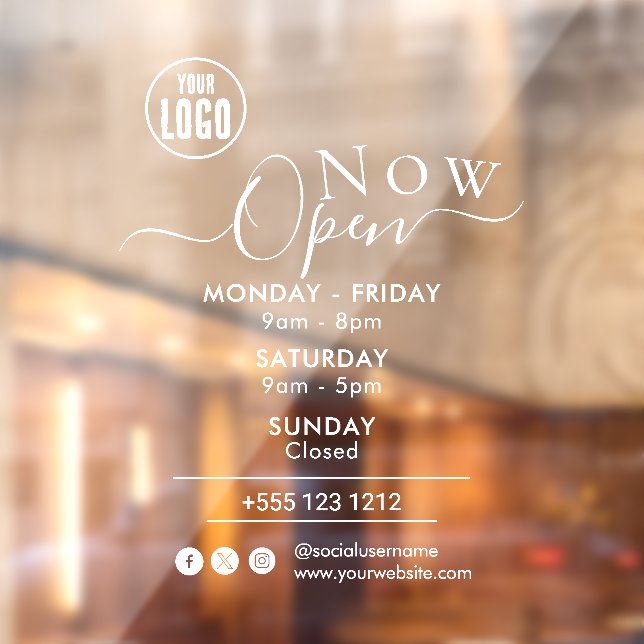 Vinilos Para Cristales Ahora Abierto | Horario de apertura del negocio Lo (Hoja 2)