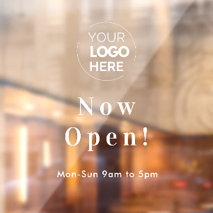 Vinilos Para Cristales Ahora abre Logotipo del horario de apertura come