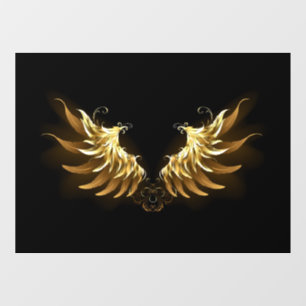 Vinilos Para Cristales Alas del Ángel de Oro sobre fondo negro