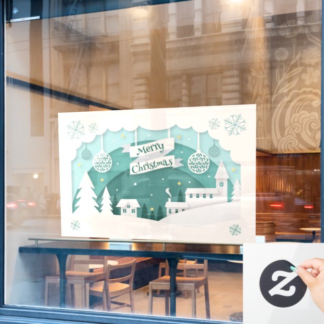 Vinilos Para Cristales Aldea de los navidades (Ventana de cafetería)
