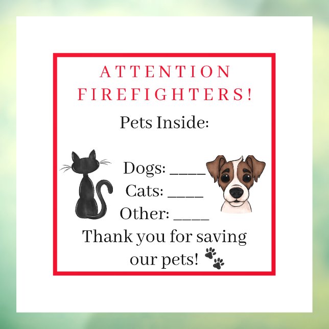 Vinilos Para Cristales Alerta de seguridad del mascota en Funda de gato d (Hoja 3)