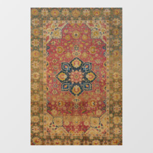 Vinilos Para Cristales Alfombra Persa Asiática de Kashan de Oro Rojo