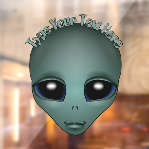 Vinilos Para Cristales Alien Decal Personalizado Cute Alien Gray Window C