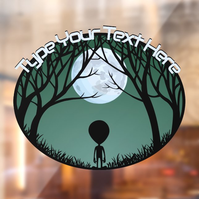 Vinilos Para Cristales Alien Decal Personalizado Cute Alien Gray Window C (Hoja 2)