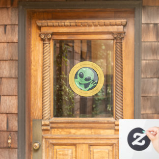 Vinilos Para Cristales Alienígena a bordo divertida ventana de ojo de bue