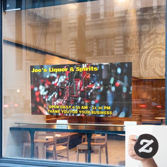 Vinilos Para Cristales Almacén de licor personalizar Espíritu Vino delant (Ventana de cafetería)