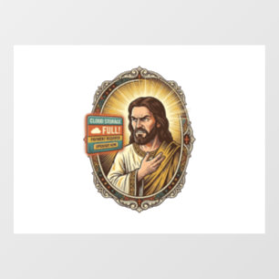 Vinilos Para Cristales Almacenamiento en la nube de Jesús lleno aviso Pay