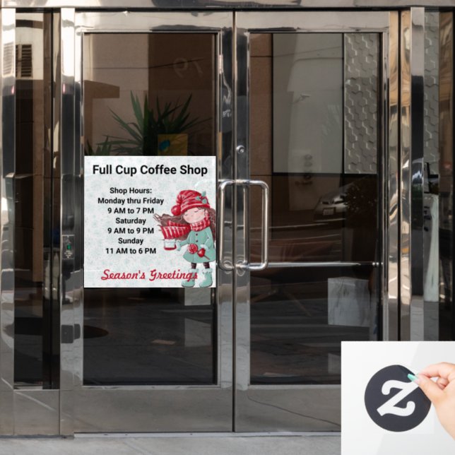 Vinilos Para Cristales Almacenar horas Navidades vacaciones Motif Persona (Puerta de oficina)