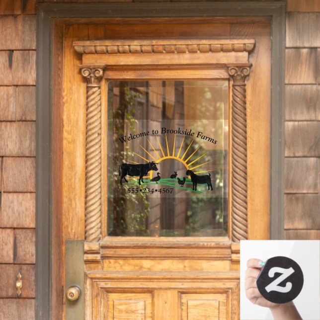 Vinilos Para Cristales Amanecer de animales de granja (Puerta de casa)