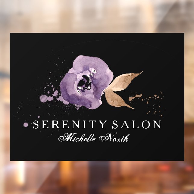 Vinilos Para Cristales Amaranto Púrpura Floral Acuarela ID294 (Hoja 2)