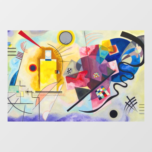 Vinilos Para Cristales Amarillo-Rojo-Azul de Kandinsky (Hoja)