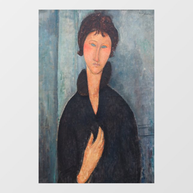 Vinilos Para Cristales Amedeo Modigliani - Mujer con ojos azules (Hoja)