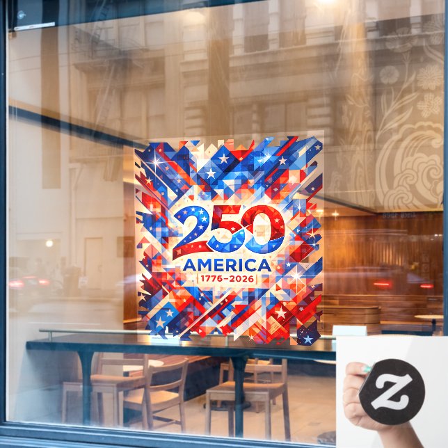 Vinilos Para Cristales America 250th Anniversary 1776–2026 USA Patriotic  (Ventana de cafetería)