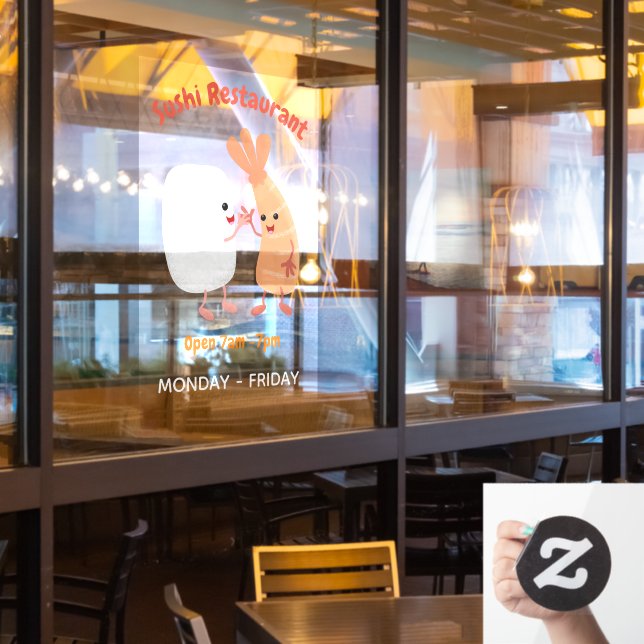 Vinilos Para Cristales Amigos de la copa de personalizado de arroz sushi (ventana del restaurante)