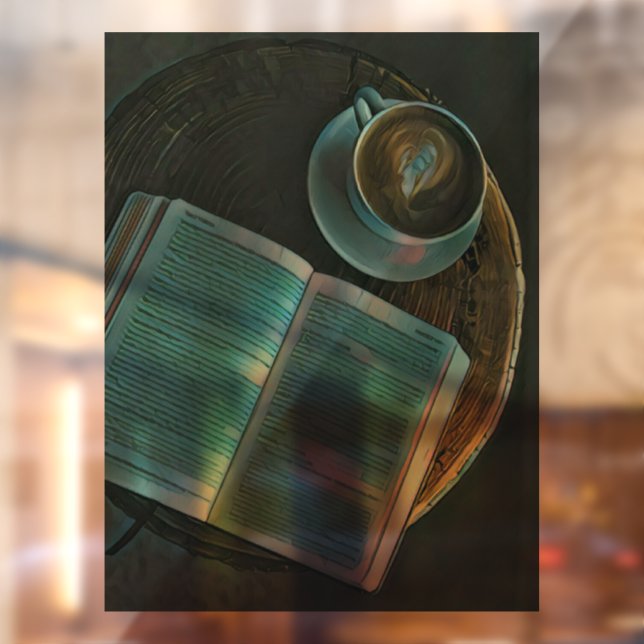 Vinilos Para Cristales Amo el café y los libros (Hoja 2)