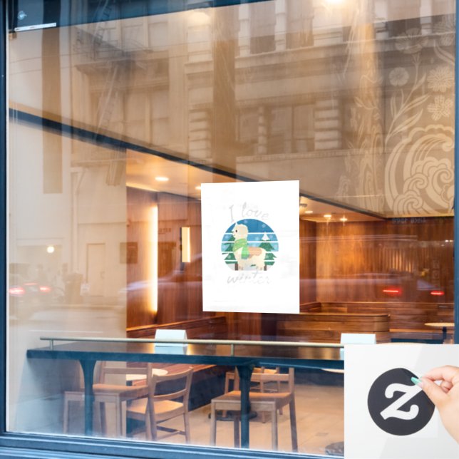 Vinilos Para Cristales Amo el invierno | amantes del invierno | vacacione (Ventana de cafetería)