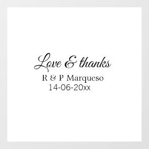 Vinilos Para Cristales Amor & gracias agregar nombre de la pareja boda ag