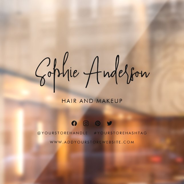 Vinilos Para Cristales Añadir nombre a los medios sociales modernos y mod (Hoja 2)