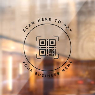 Vinilos Para Cristales Análisis de código QR minimalista para pagar a emp