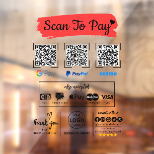 Vinilos Para Cristales Análisis de código QR para pagar a Venmo Paypal Go