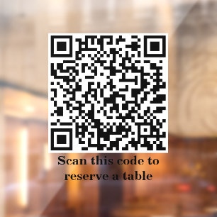 Vinilos Para Cristales Análisis de código QR para reservar Restaurante