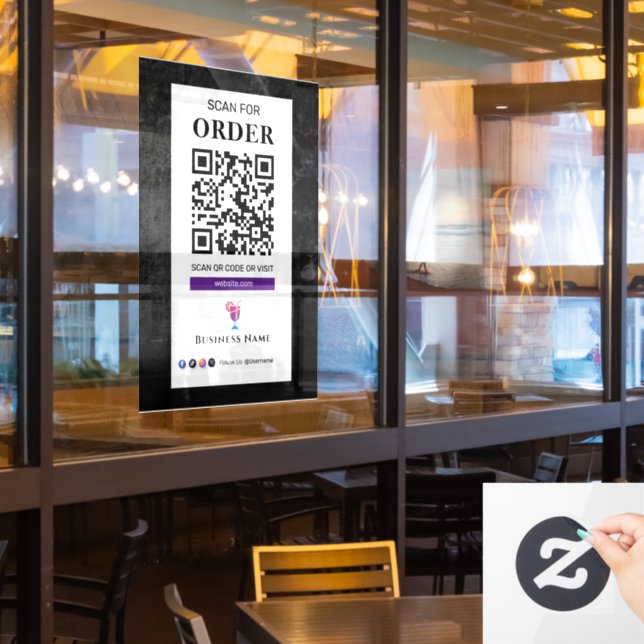 Vinilos Para Cristales Análisis de código QR para solicitar | Restaurante (ventana del restaurante)