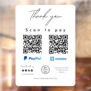 Vinilos Para Cristales Analizar para pagar el logotipo de Paypal Venmo Có