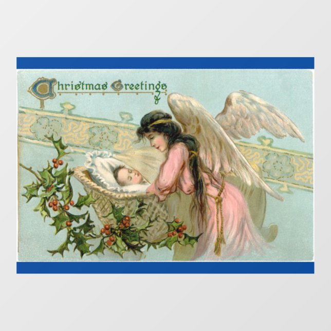 Vinilos Para Cristales Ángel con la ventana de Jesús (Hoja)