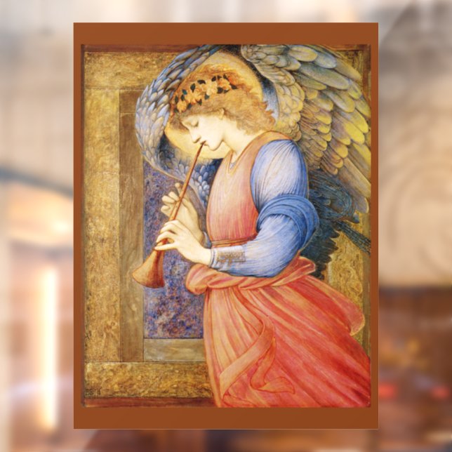 Vinilos Para Cristales Ángel tocando la bandera (Hoja 2)