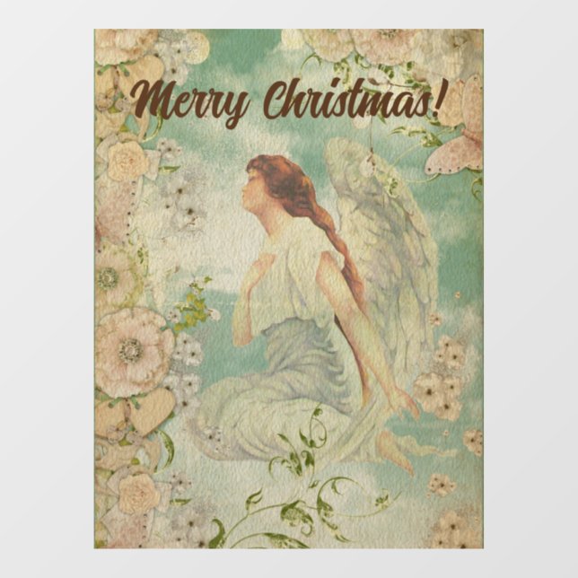 Vinilos Para Cristales Ángel White Flowers Blue Sky (Hoja)