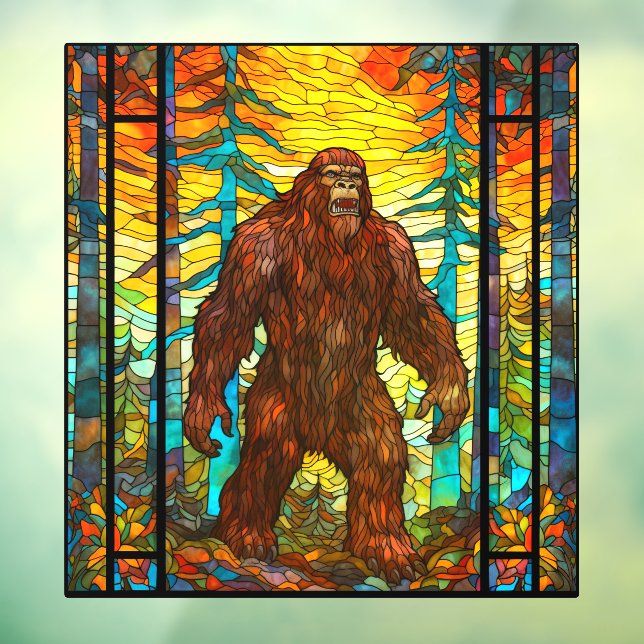 Vinilos Para Cristales Angry Bigfoot At Sunset Faux Sained Glass (Hoja 3)