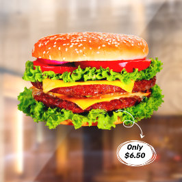 Vinilos Para Cristales Anuncio de doble Cheeseburger Deluxe de Precio per