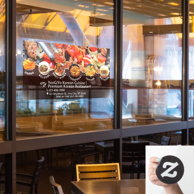 Vinilos Para Cristales Anuncio de restaurante de cocina coreana personali (ventana del restaurante)