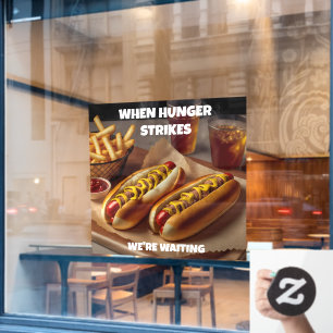 Vinilos Para Cristales Anuncio de restaurante personalizado Hotdogs Patat