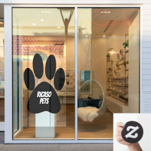Vinilos Para Cristales Anuncio personalizado de mascota Pata gigante