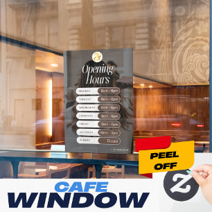 Vinilos Para Cristales Apertura de negocios minimalista Horas Poste Decad