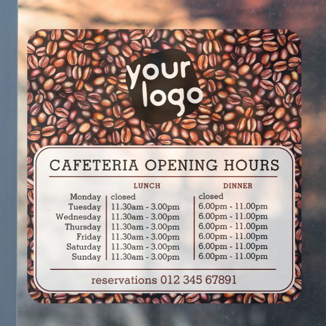 Vinilos Para Cristales Apertura del logotipo personalizado Almuerzo Horas (Subido por el creador)