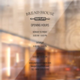 Vinilos Para Cristales Apertura Horas de Panadería Local Lluvia Ventana