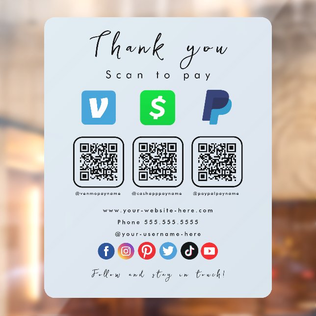 Vinilos Para Cristales Aplicación de pago por Venmo de Paypal para código (Hoja 2)