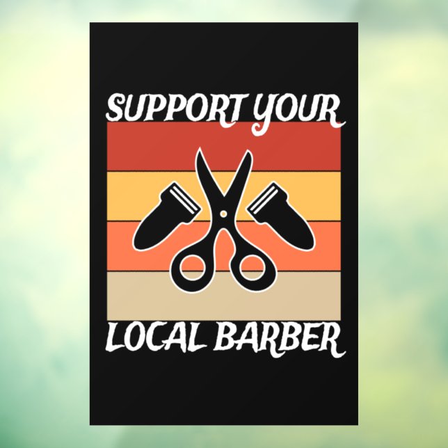 Vinilos Para Cristales Apoye su Barber local (Hoja 3)