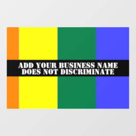 Vinilos Para Cristales Apoyo gay a nuestro negocio no discrimina