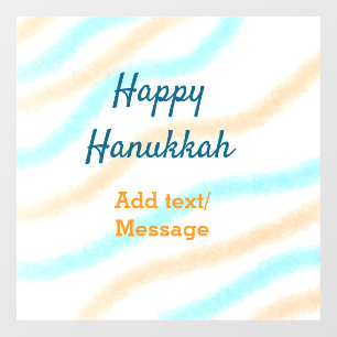 Vinilos Para Cristales Aqua naranja feliz Hanukkah agregar mensaje de tex
