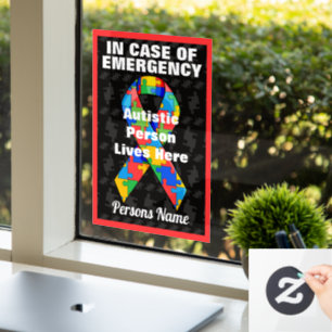 Vinilos Para Cristales Aquí Vive Persona Autista De Emergencia Personali