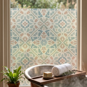 Vinilos Para Cristales Arabesco terroso Baldosa de mosaico de acuarela