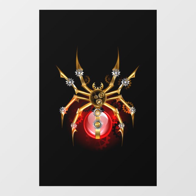 Vinilos Para Cristales Araña de vapor sobre negro (Hoja)