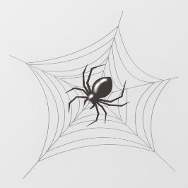 Vinilos Para Cristales Araña gigante de Halloween en su telaraña