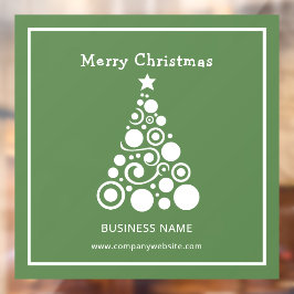 Vinilos Para Cristales Árbol blanco de Navidad de vacaciones en verde