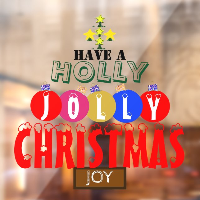 Vinilos Para Cristales Árbol de adornos navideños de Joy Holly (Hoja 2)